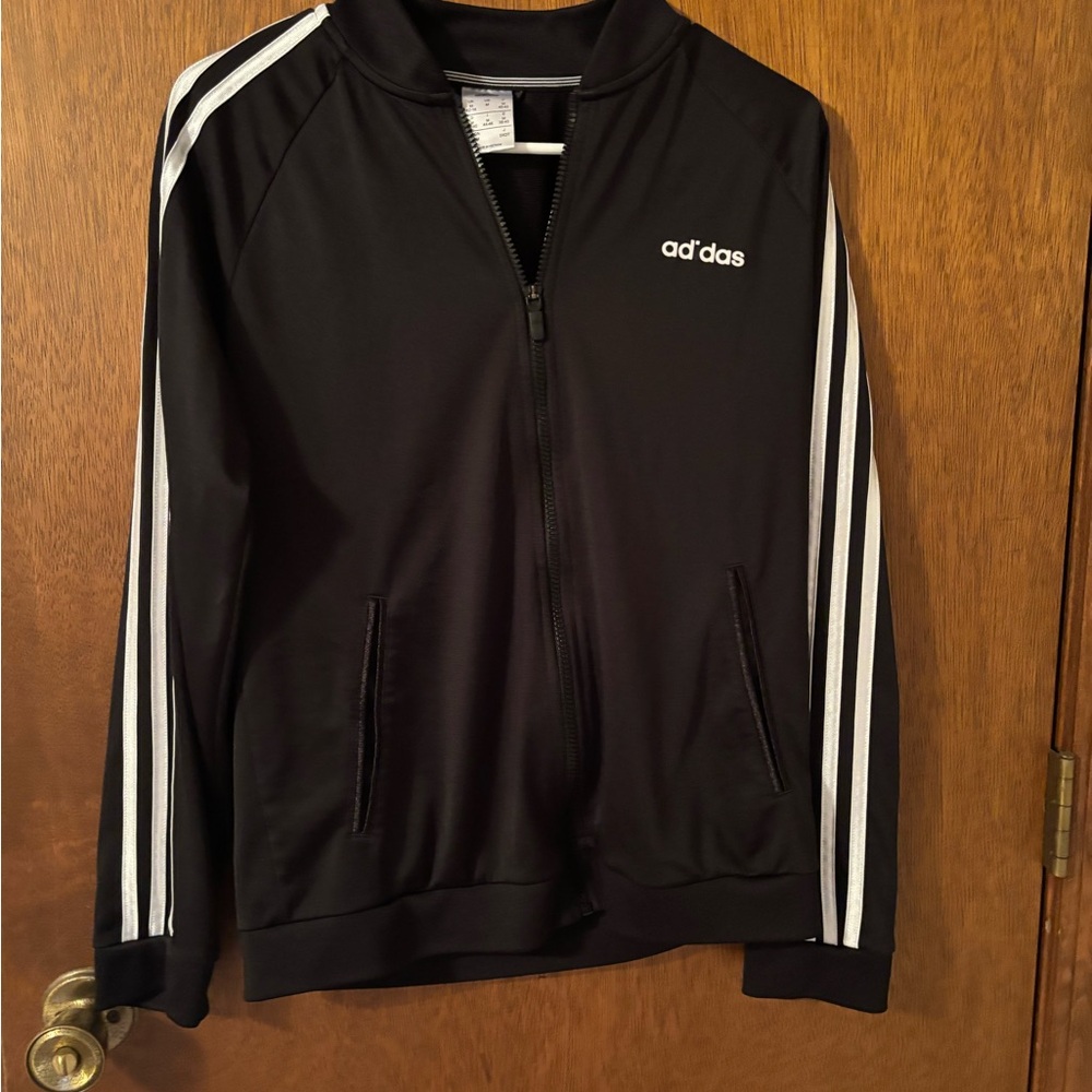 Adidas Black Jacket with White Accents